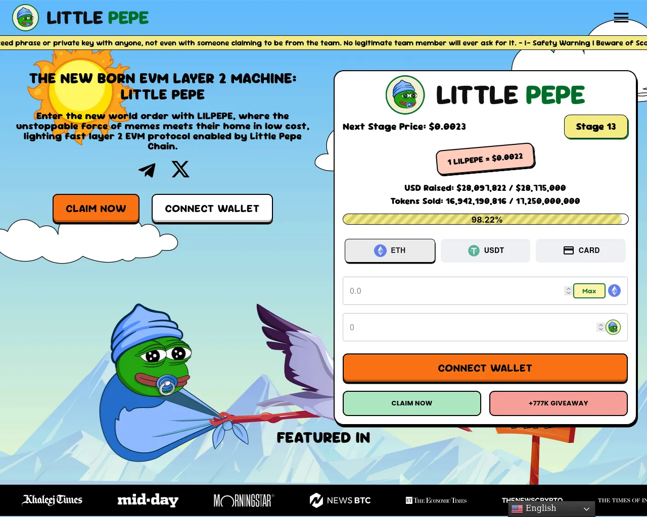 Screenshot of littlepepe-dapp-claim.live