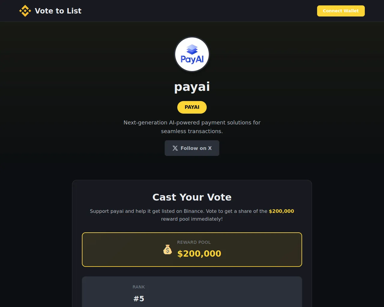 Screenshot of payai.votetolist.app