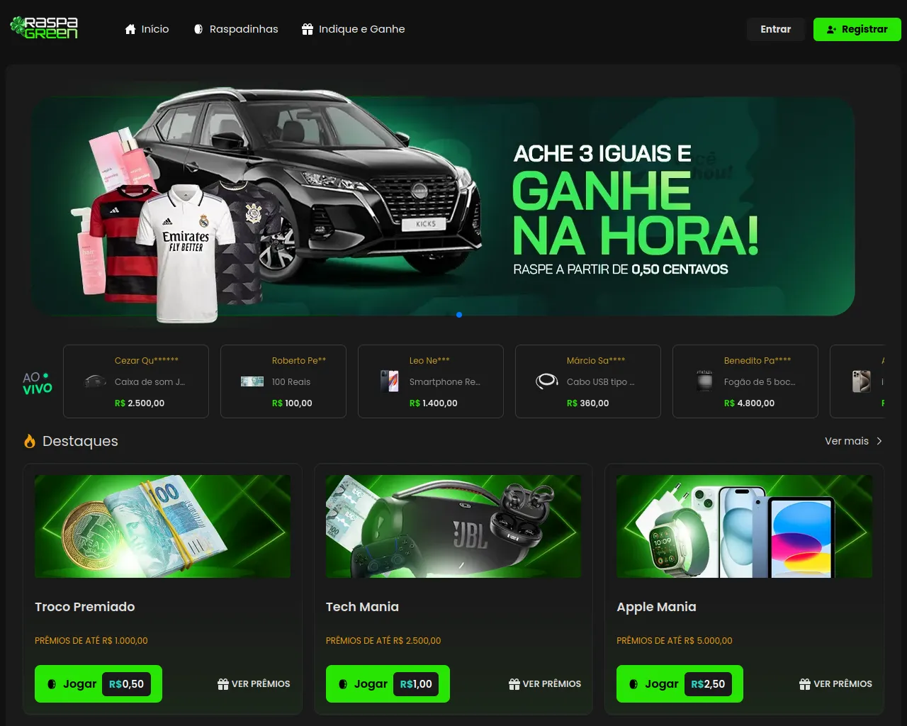 Screenshot of raspagreenz.com