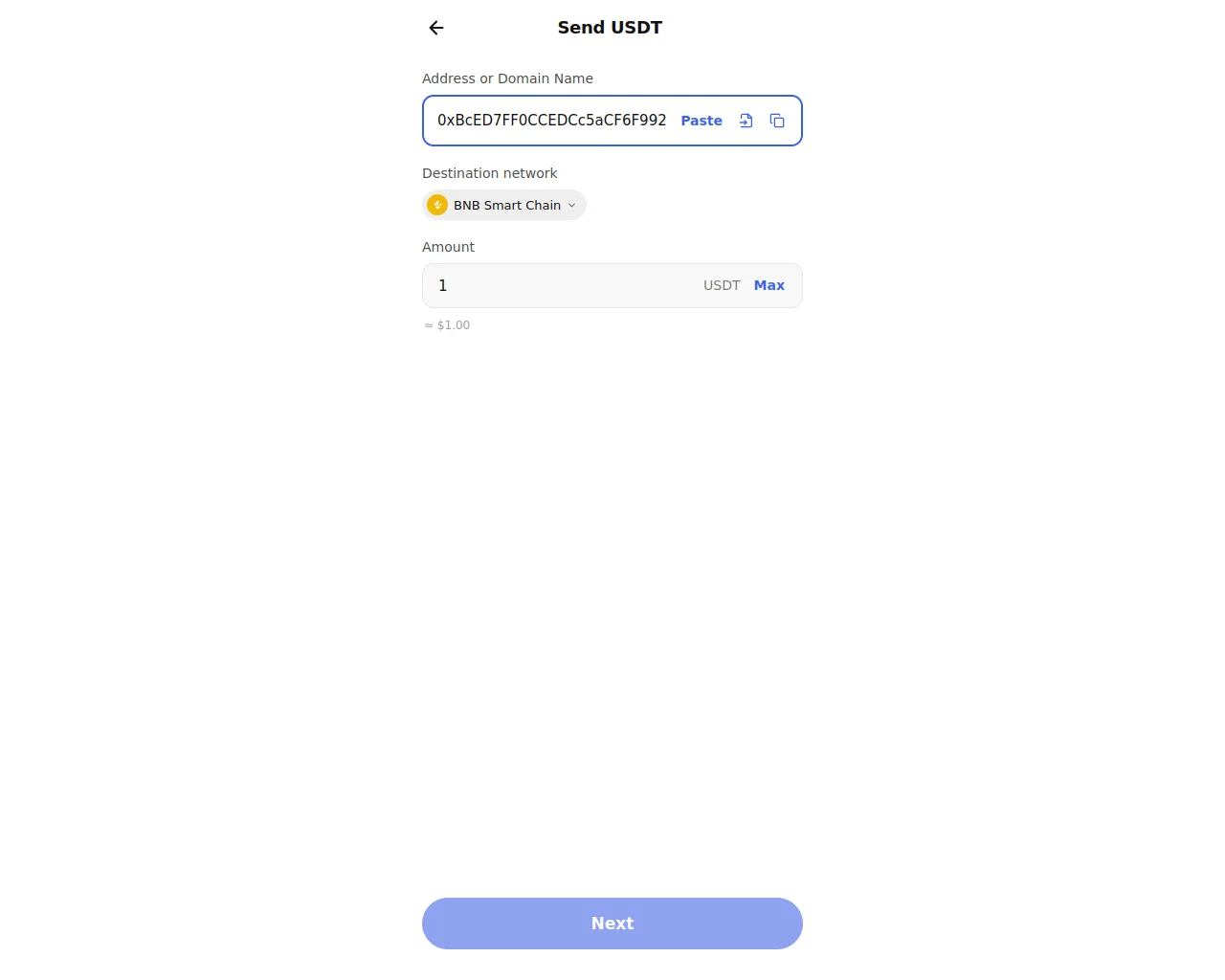 Screenshot of usdtbnbsend.netlify.app