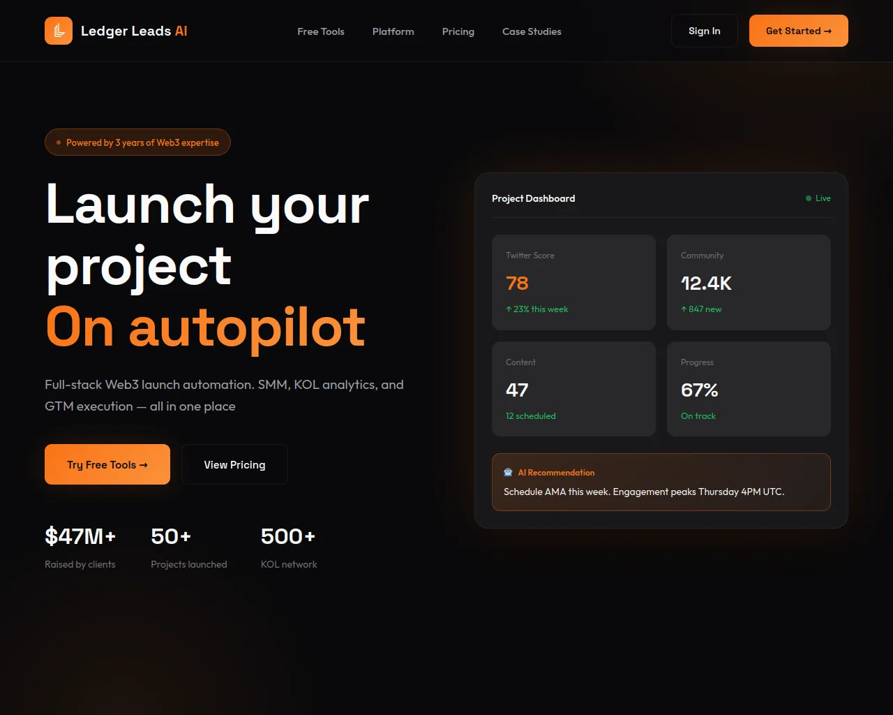 Screenshot of ledger-leads.app