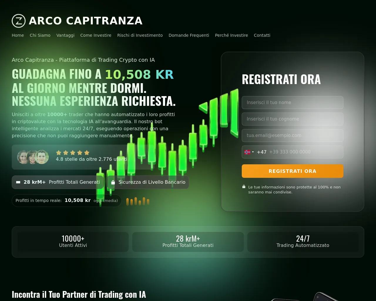 Screenshot of arcocapitranzatrade.com