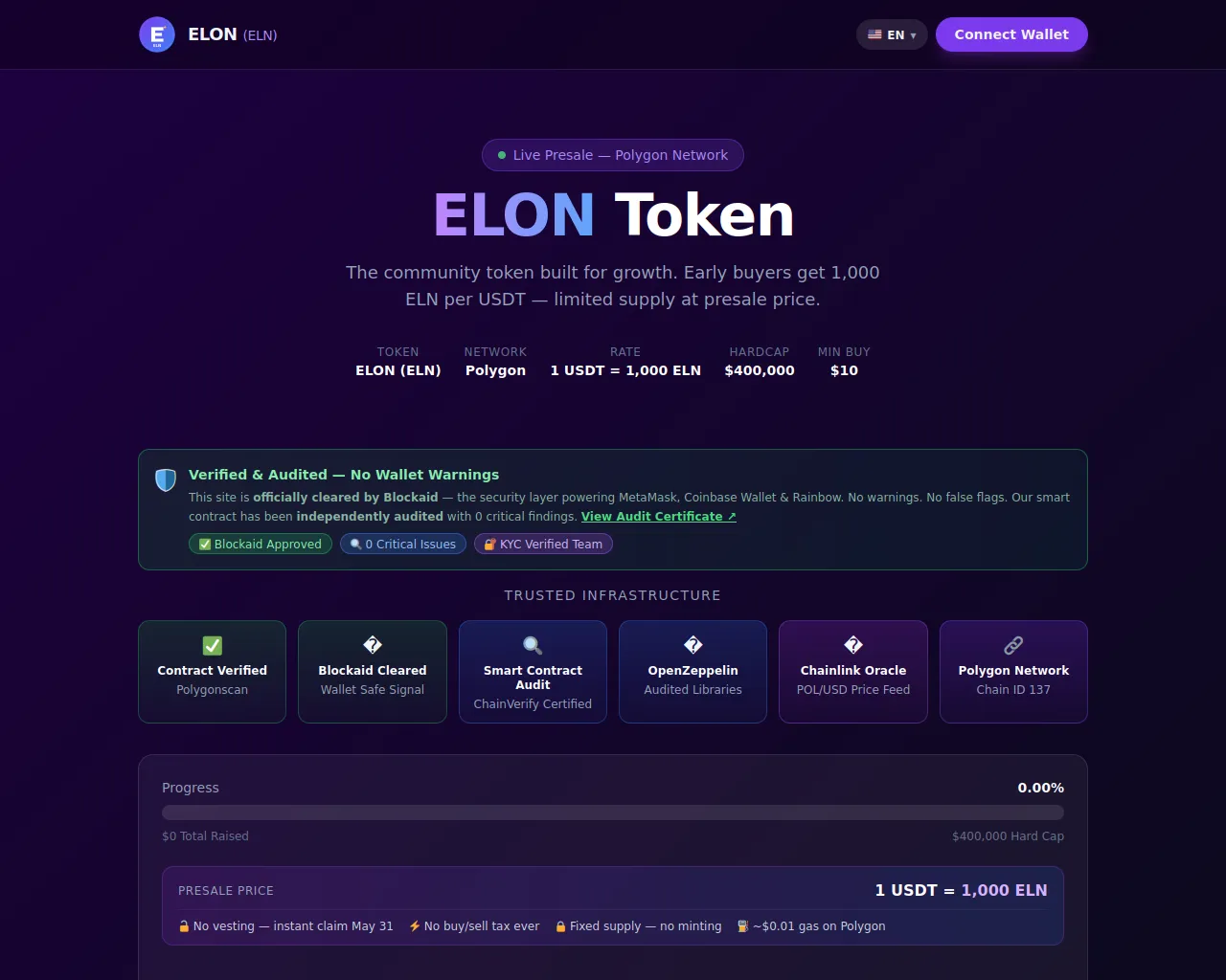Screenshot of eloneln.xyz