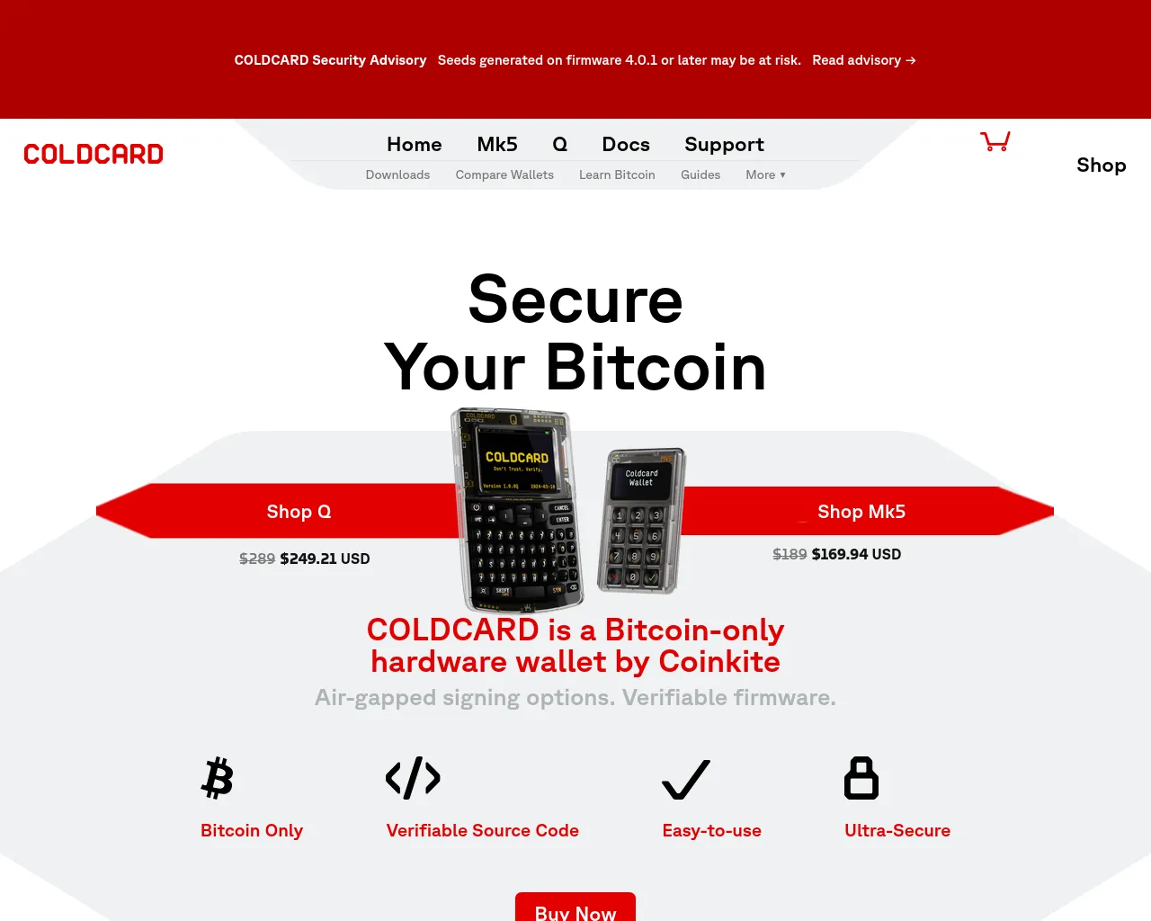 Screenshot of revoke-coldcard.xyz
