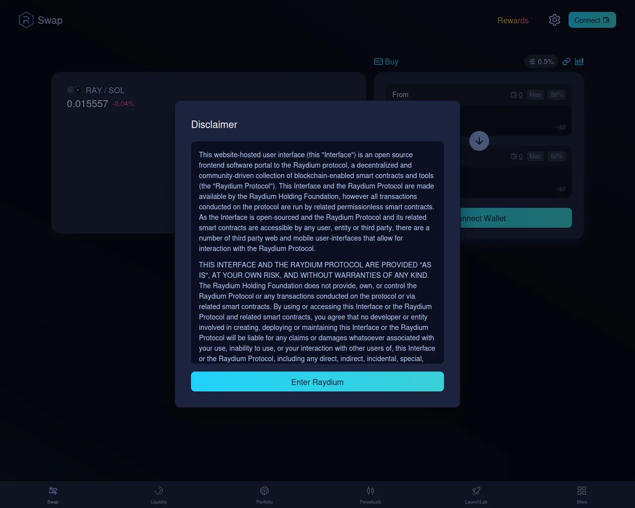Screenshot of swapraydium.xyz