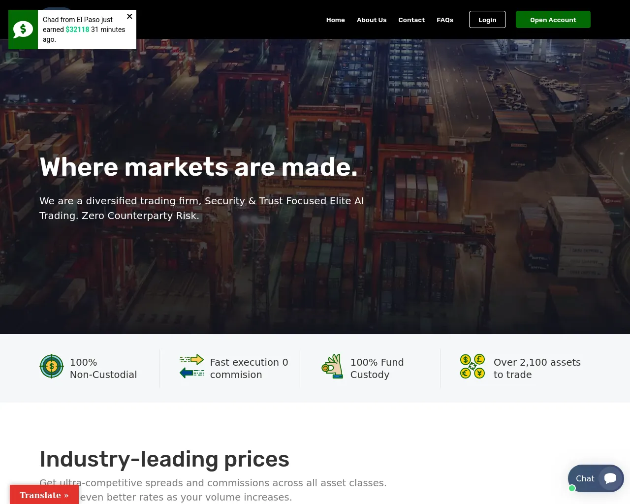 Screenshot of login.drwtrade.com