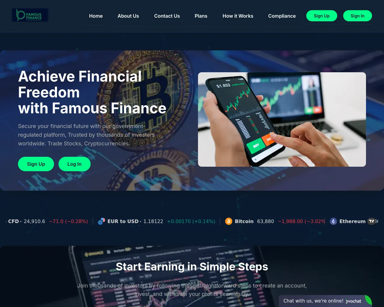 Screenshot of famousfinance.net