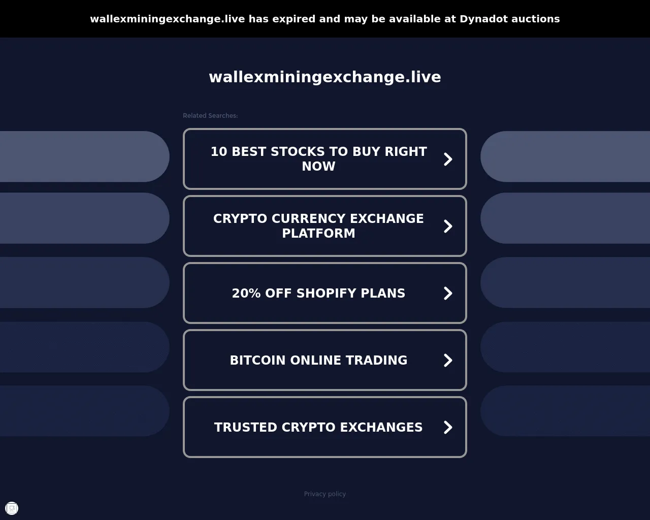 Screenshot of wallexminingexchange.live