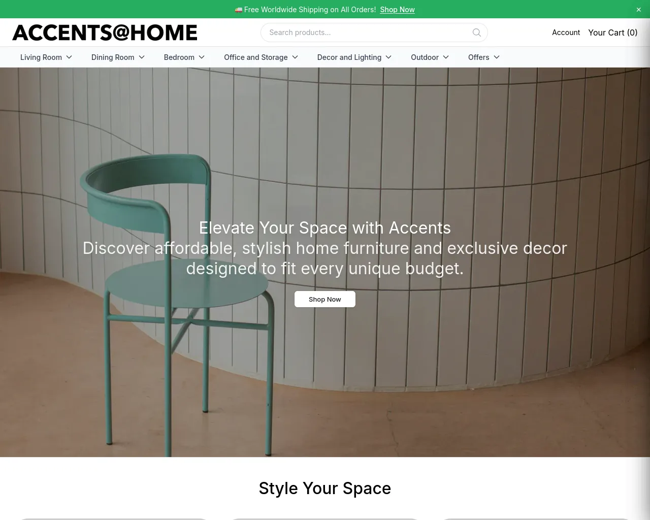 Screenshot of accentsathomestore.shop
