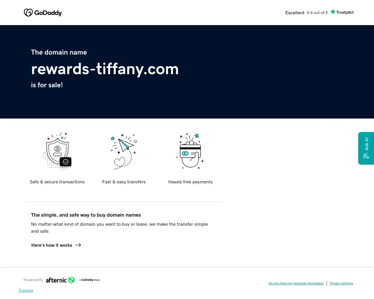 Screenshot of rewards-tiffany.com