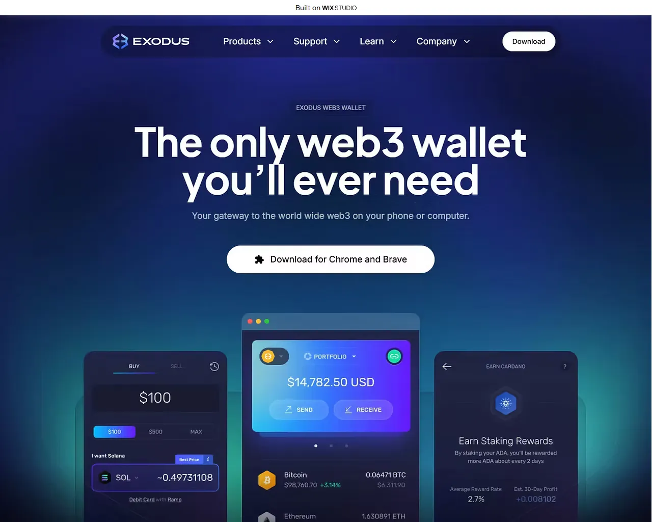 Screenshot of home-exadusweb.wixstudio.com