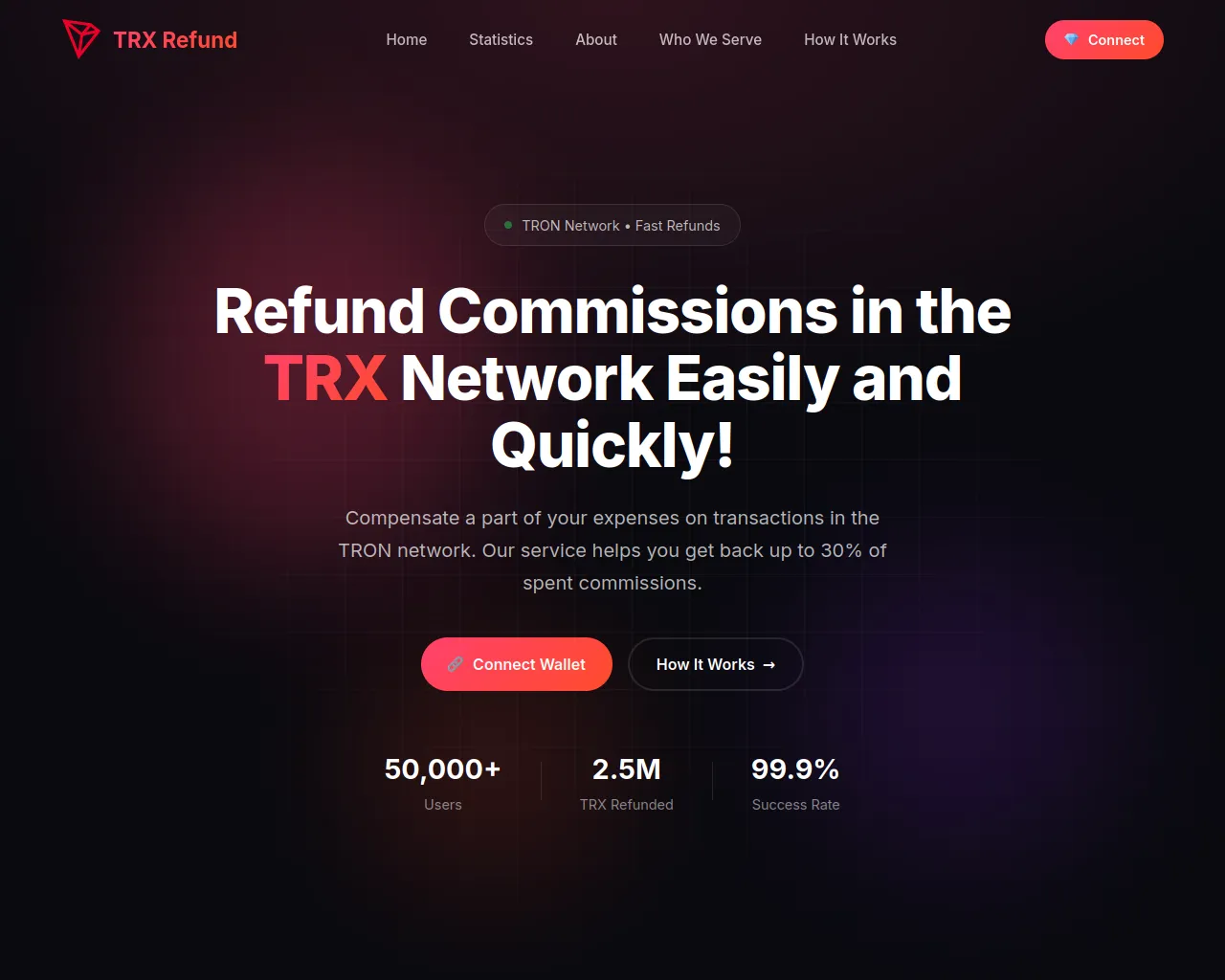 Screenshot of trx-refund.cc