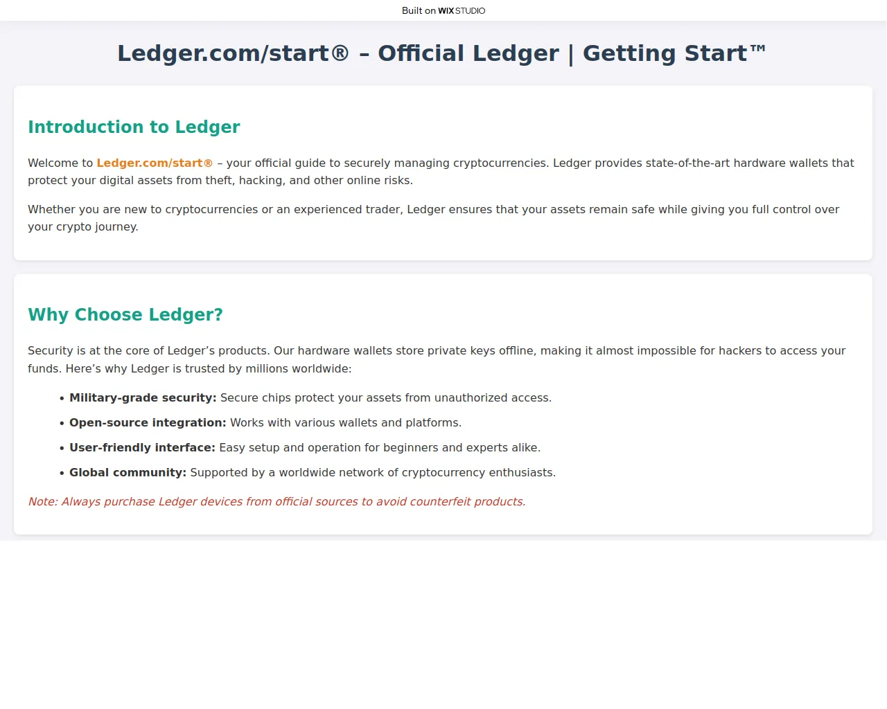Screenshot of ledgrs-appstart.wixstudio.com