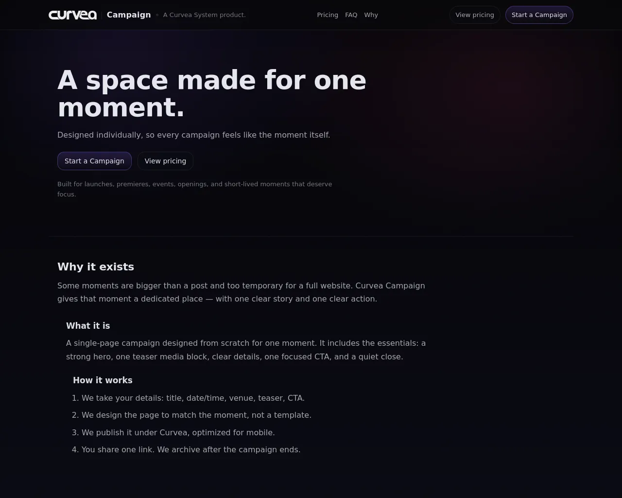 Screenshot of curveacampaign.com