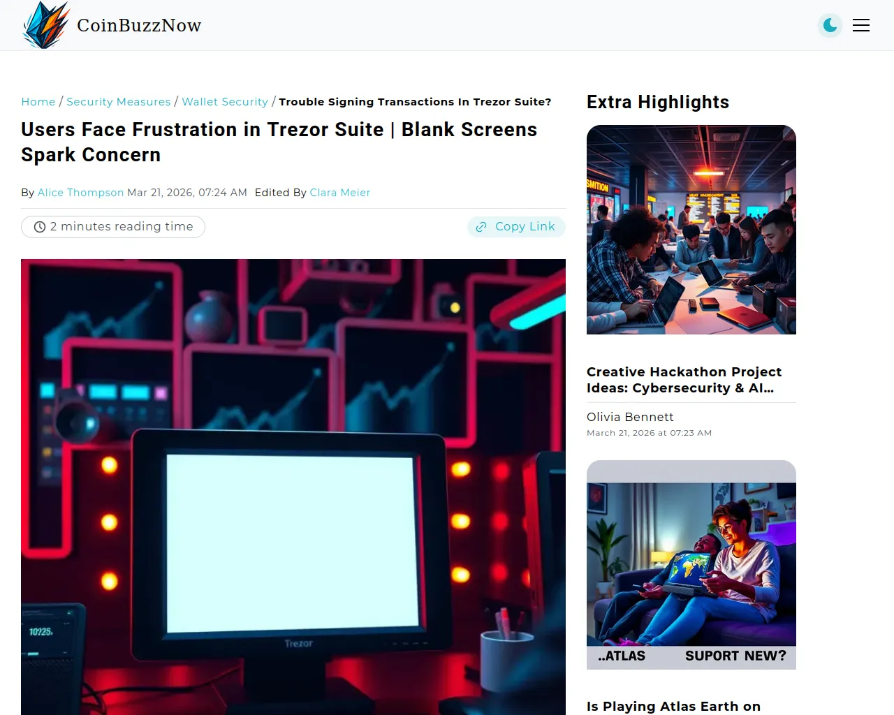 Screenshot of coinbuzznow.com