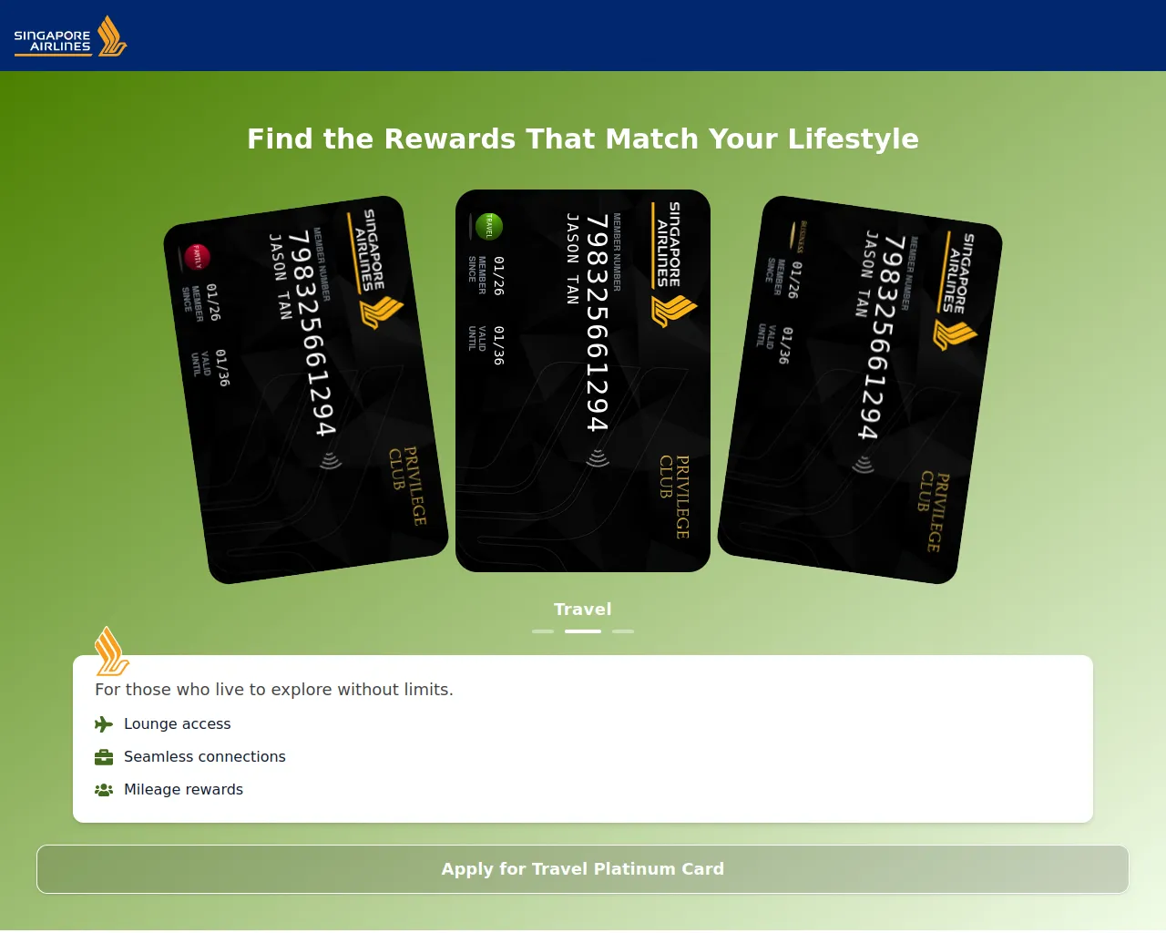 Screenshot of singaporeaircard.com