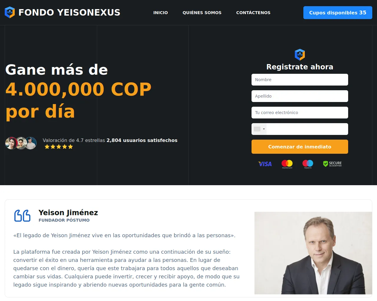 Screenshot of fondo-yeisonexus.com
