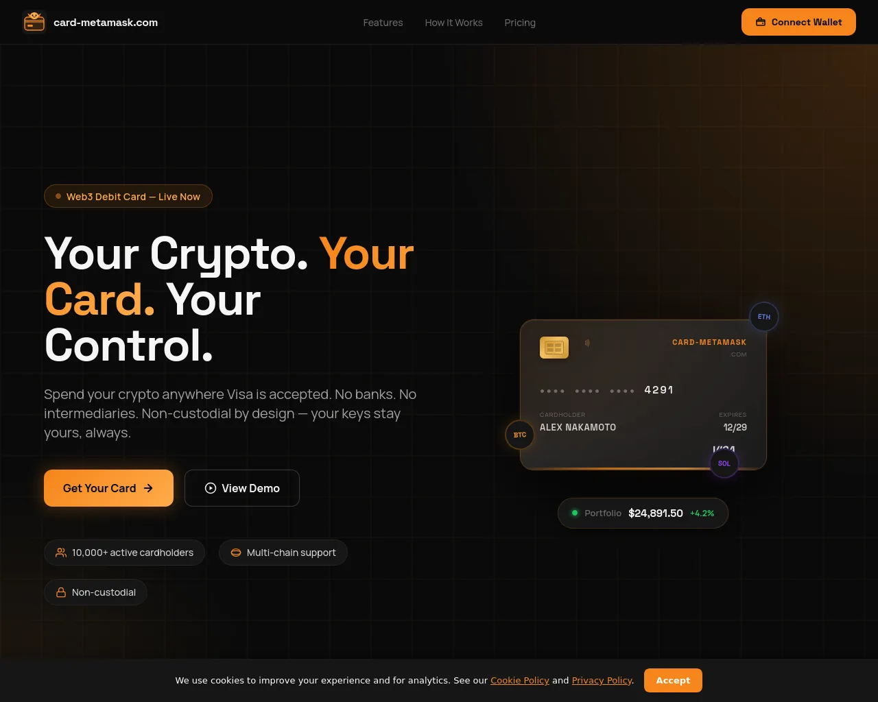 Screenshot of card-metamask.com