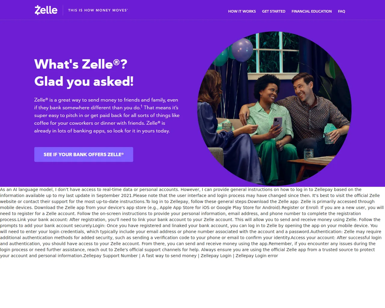 Screenshot of zellepaisupportnumber.webflow.io
