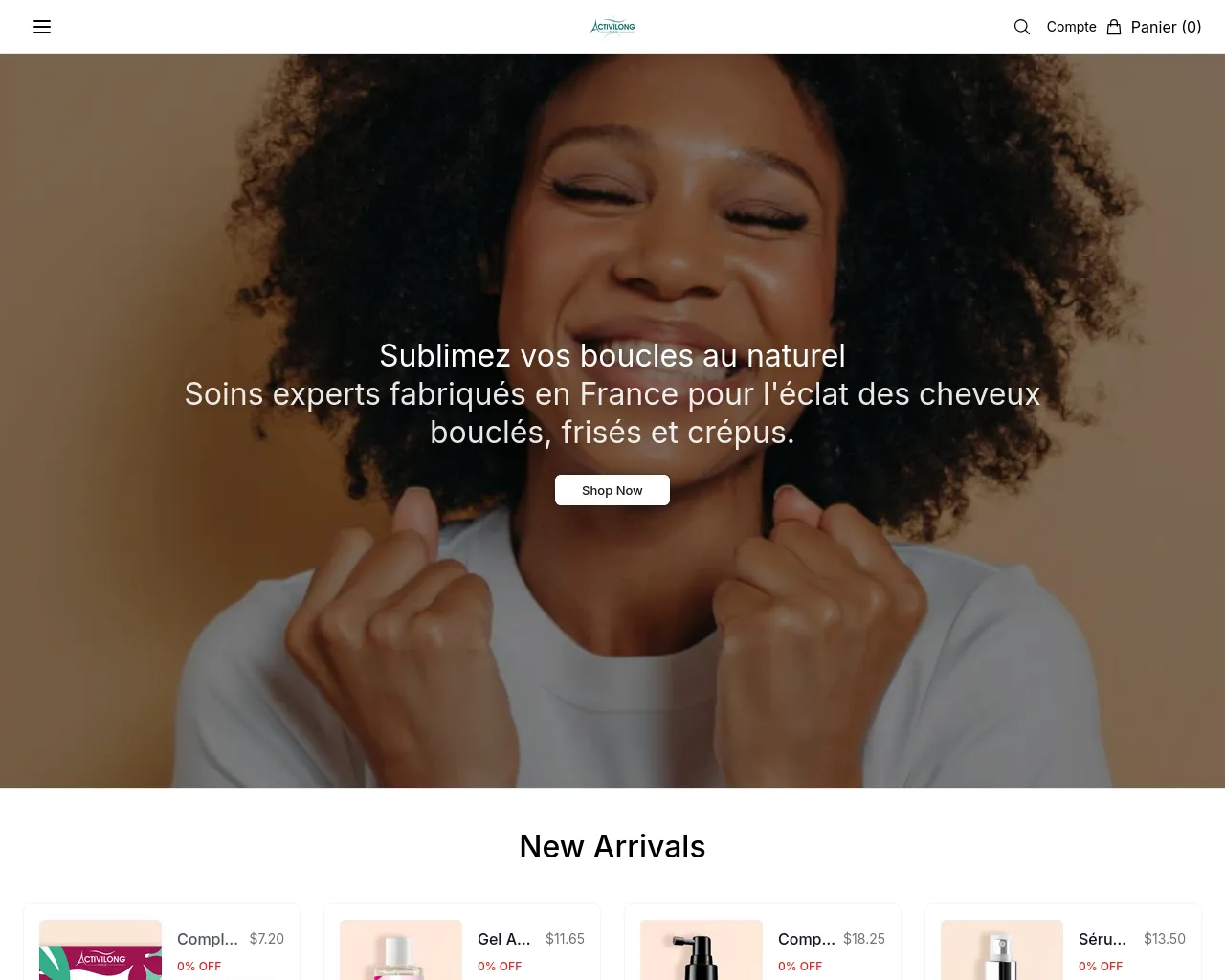 Screenshot of activilongshop.shop