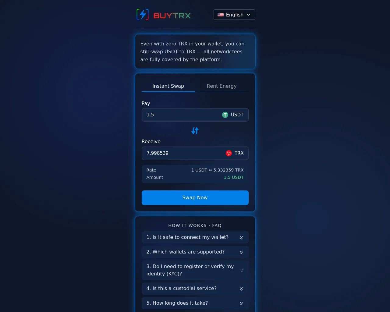 Screenshot of buytrx.cx