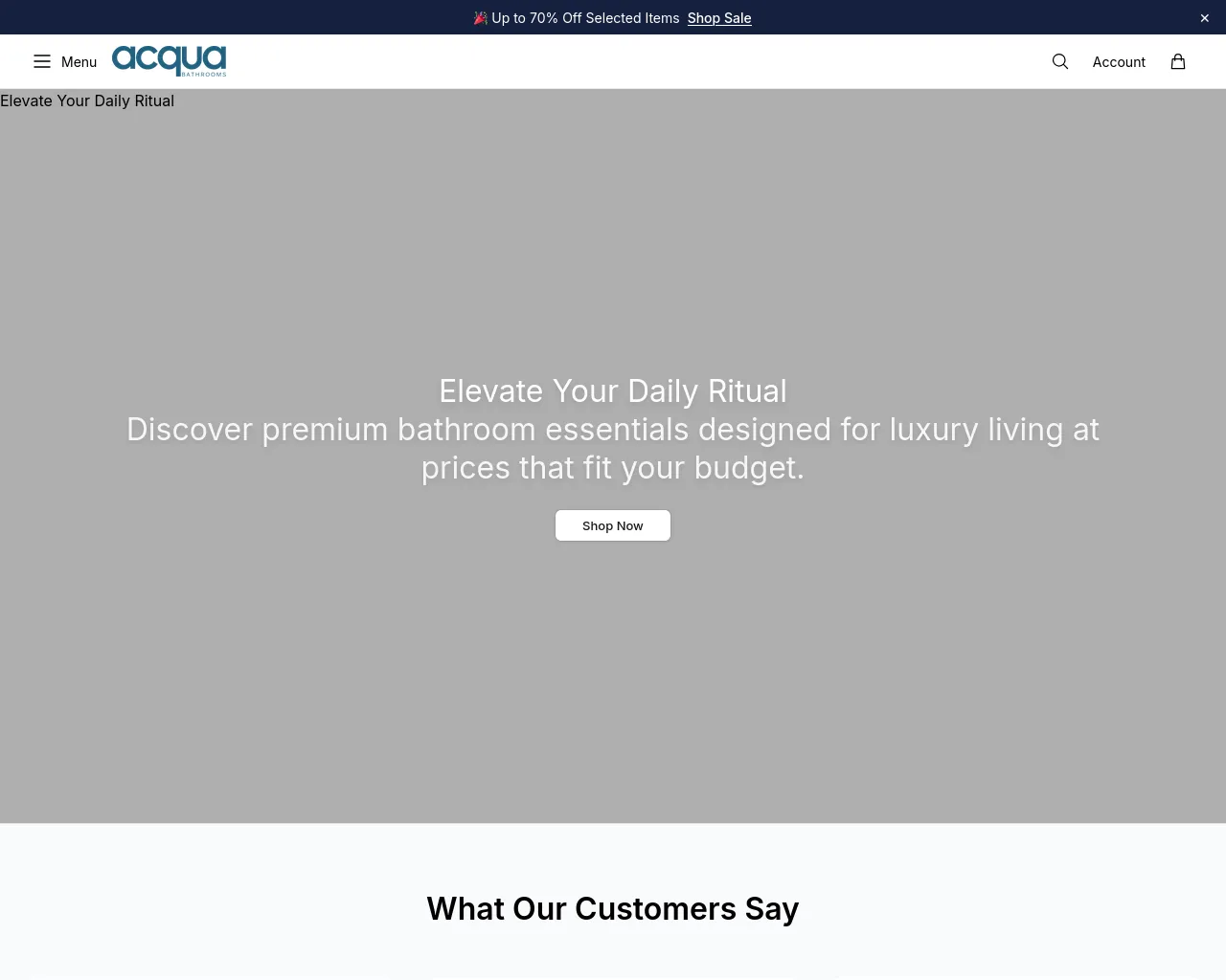 Screenshot of acquabathroomsshop.shop