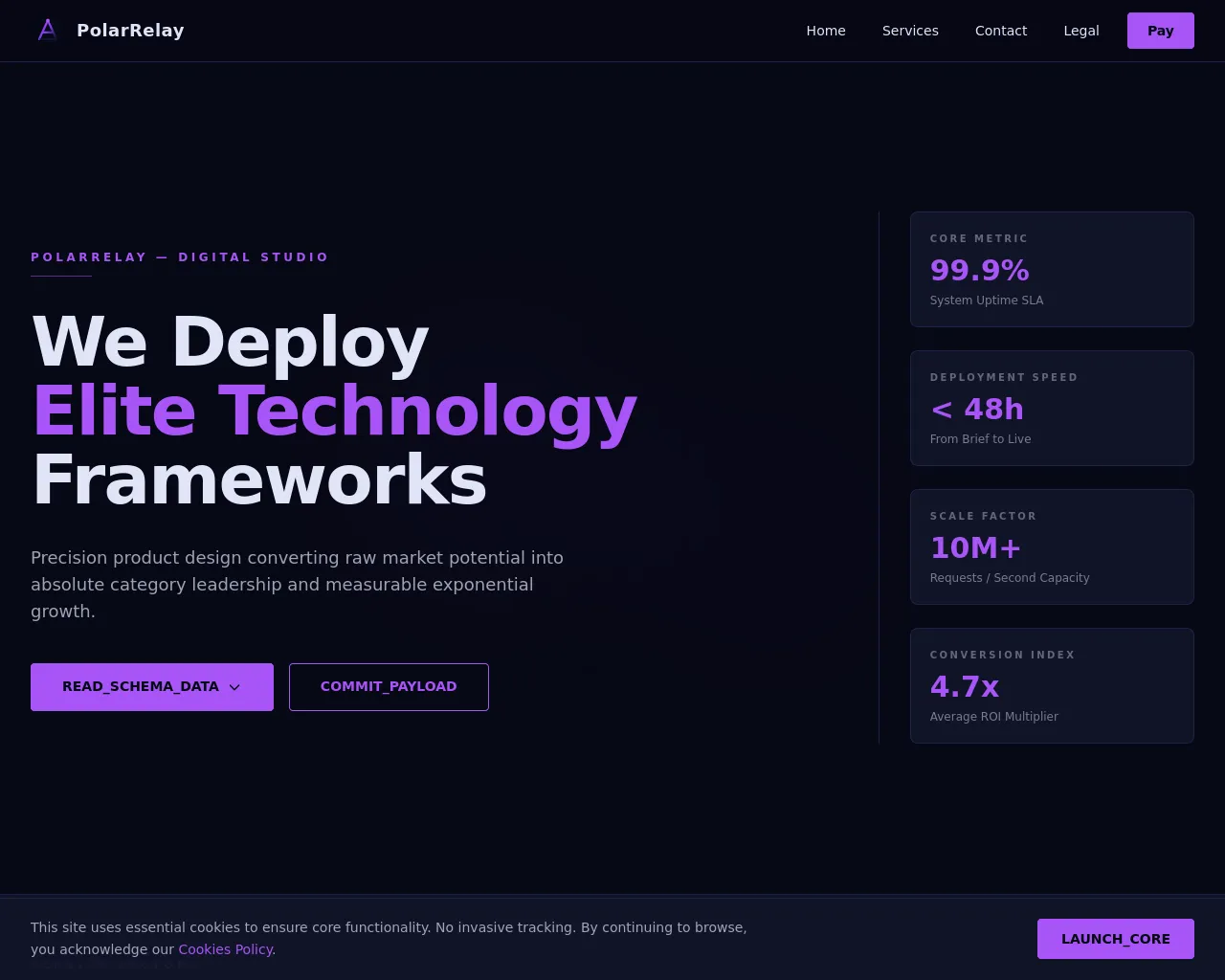 Screenshot of polarrelay.com