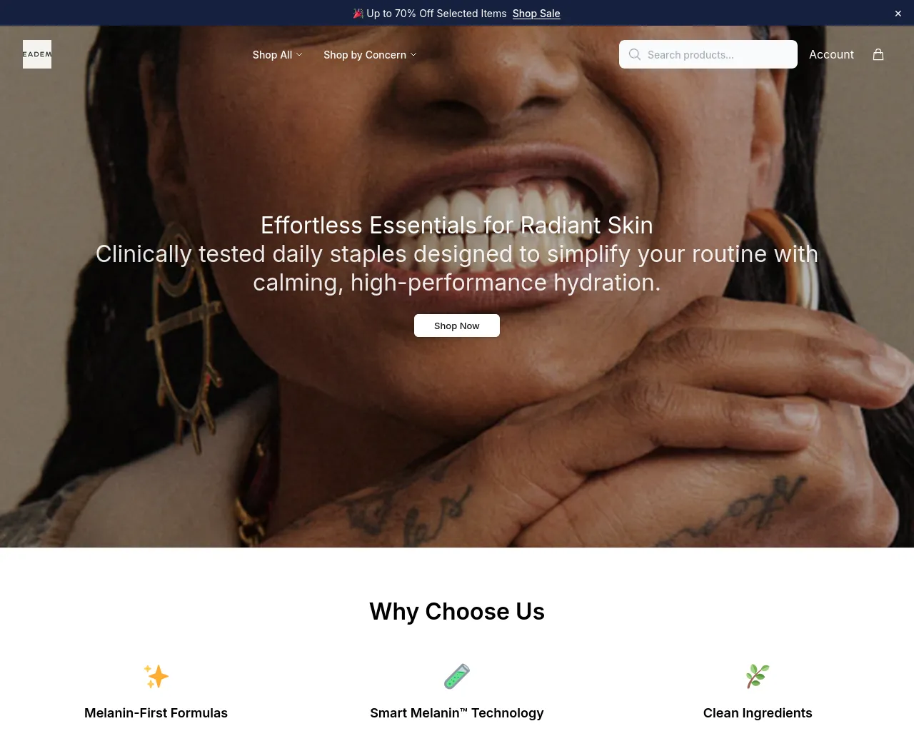 Screenshot of aedis.shop