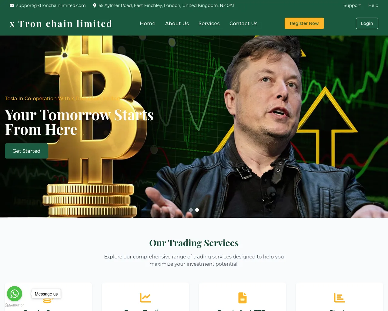 Screenshot of xtronchainlimited.com