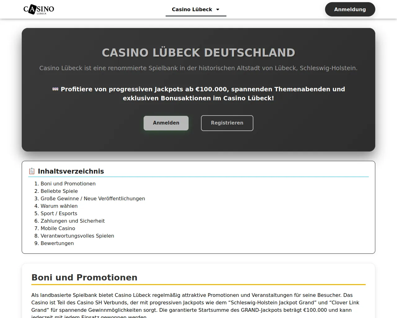 Screenshot of casinoluebeckde.com