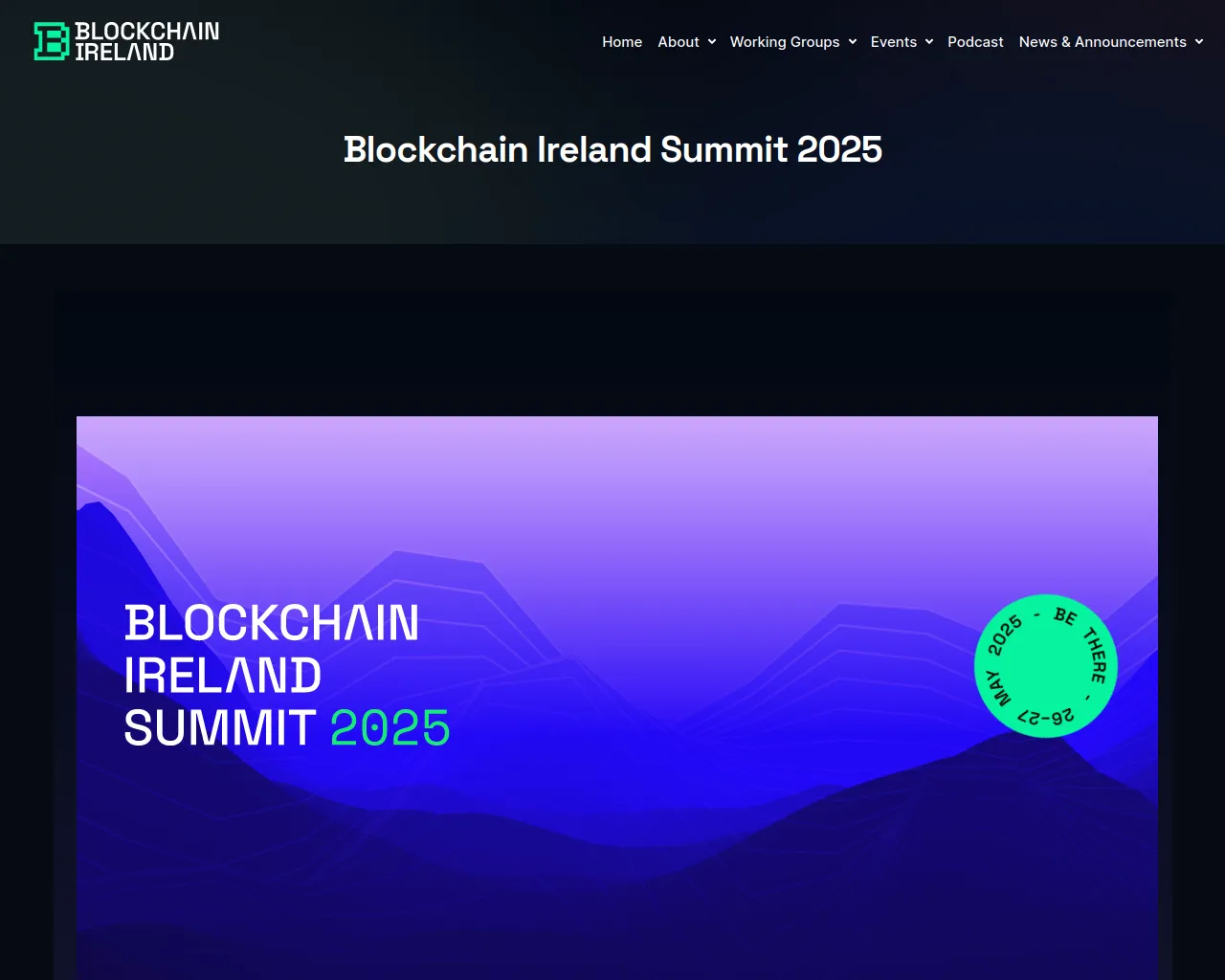 Screenshot of blockchainirelandsummit.com