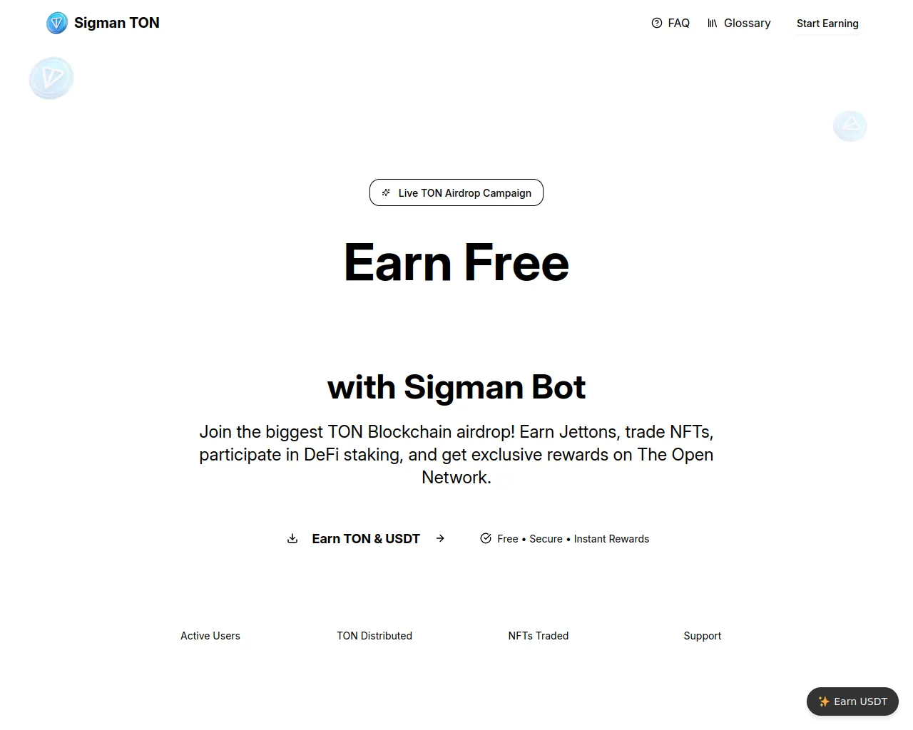 Screenshot of tonairdrops.com