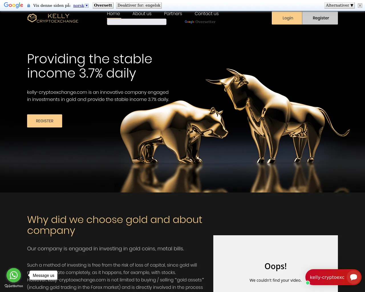 Screenshot of kelly-cryptoexchange.com