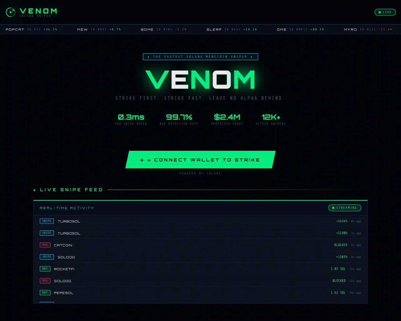 Screenshot of venomsnipe.xyz