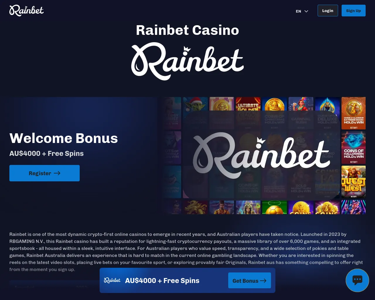 Screenshot of rainbet-casino-au.org