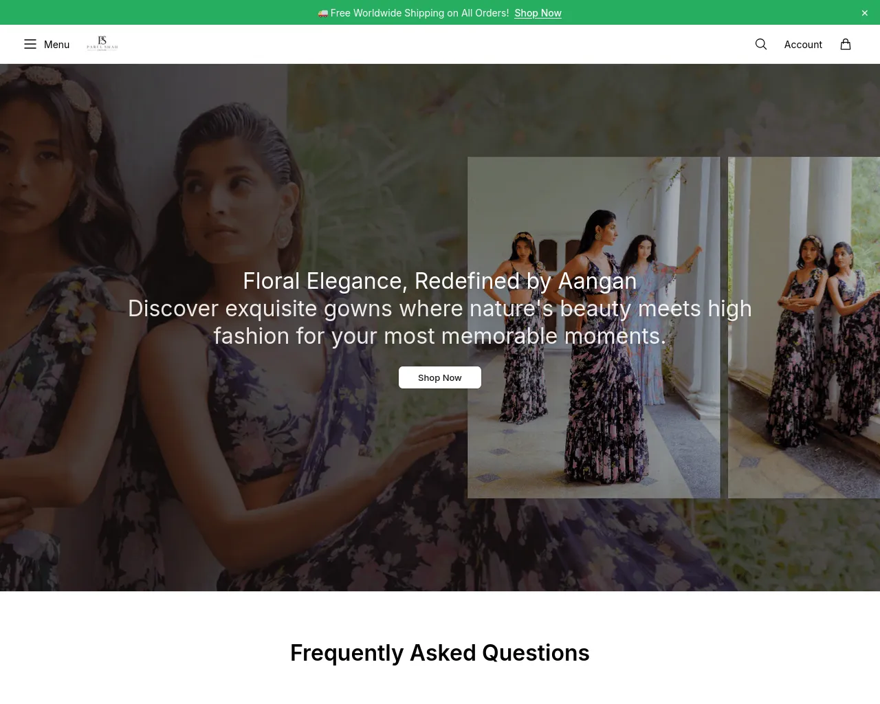Screenshot of aanganbyparulstudio.shop