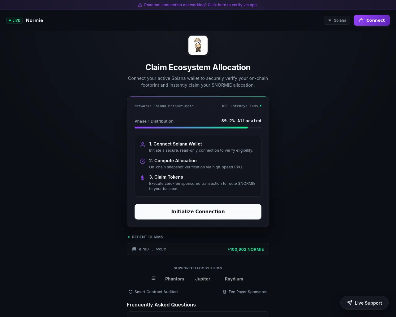 Screenshot of normie.ag-event.xyz