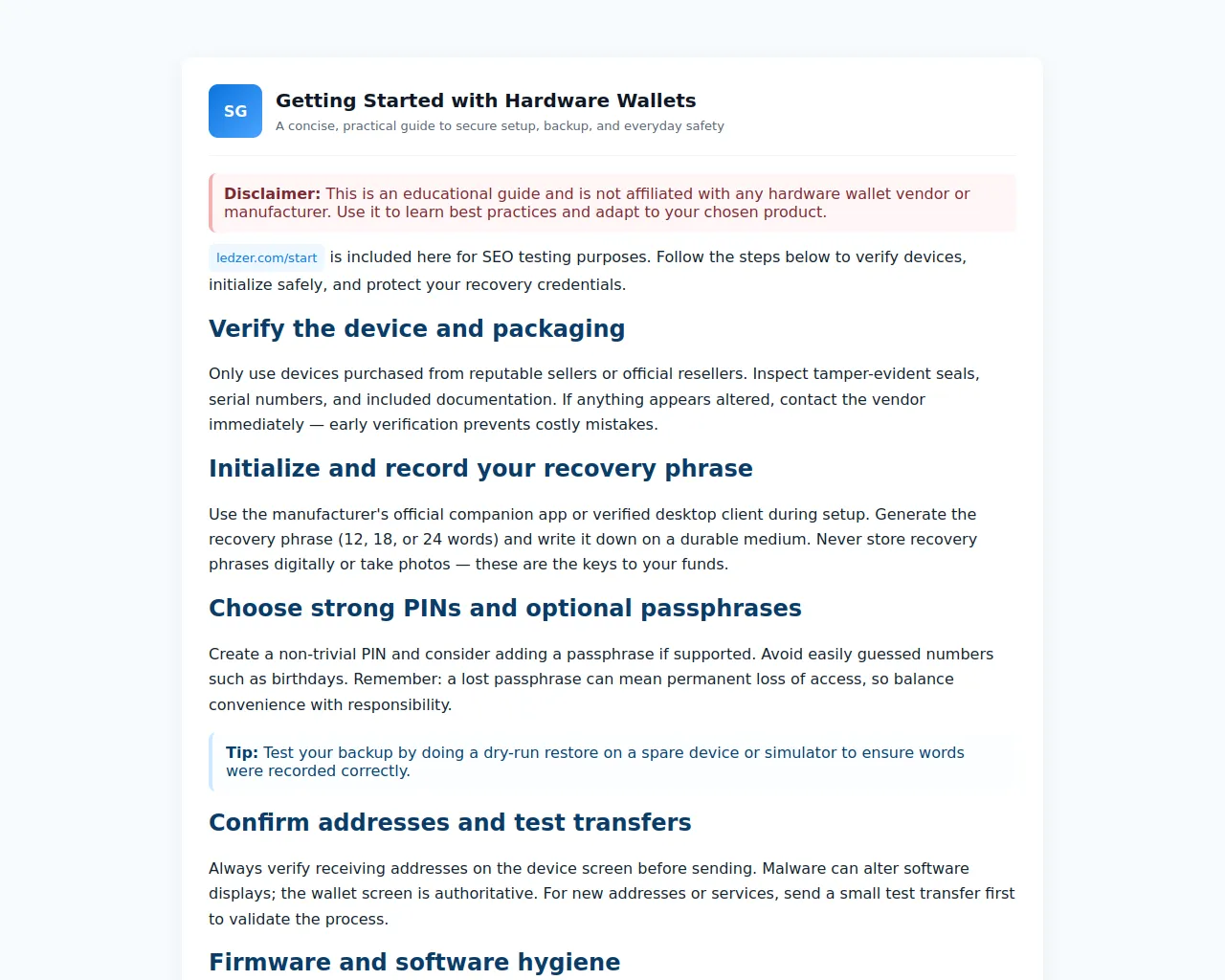 Screenshot of ledgariostart.pages.dev