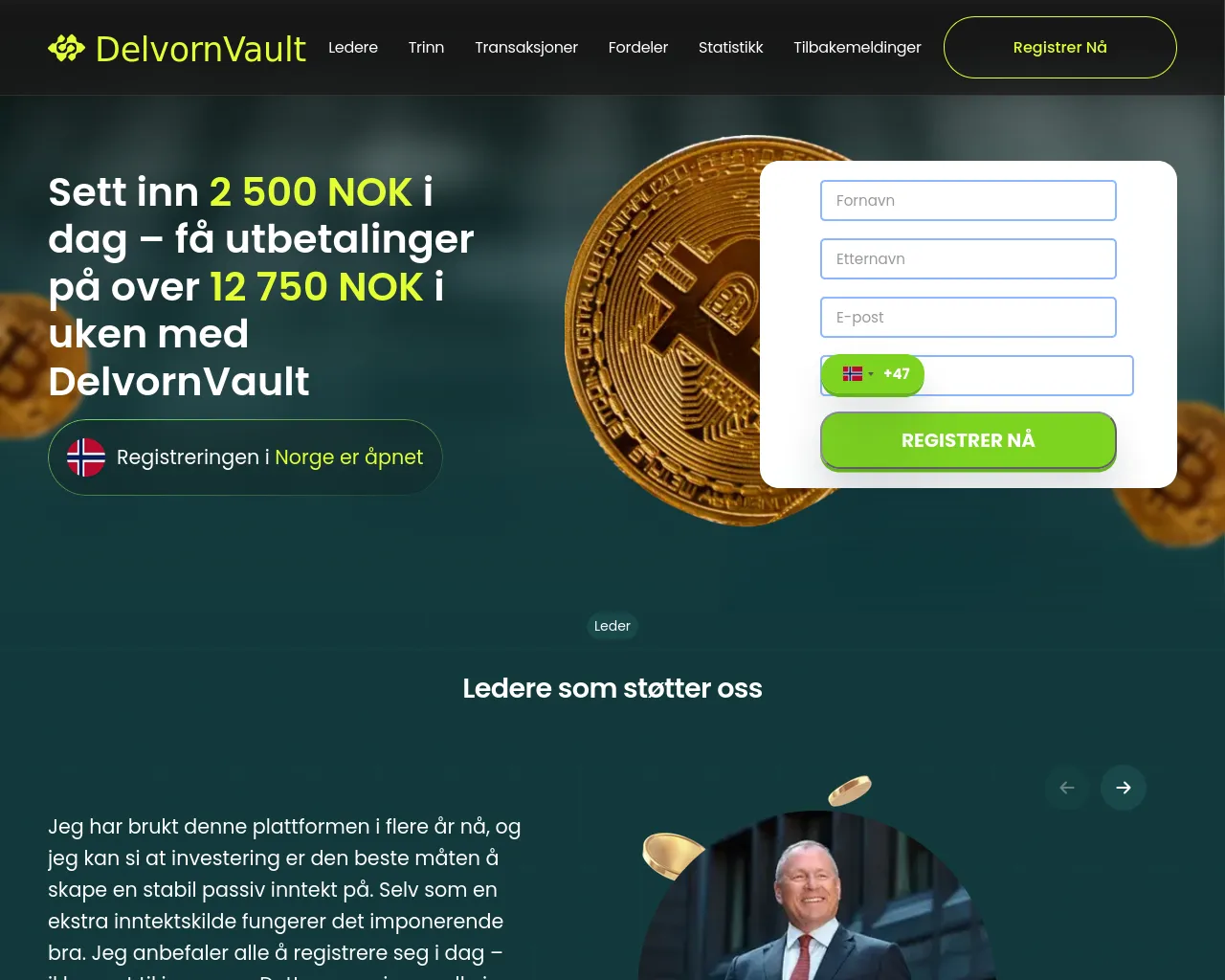 Screenshot of delvornvault.com