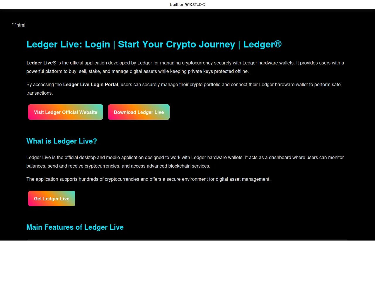 Screenshot of ledgrlvelggn.wixstudio.com