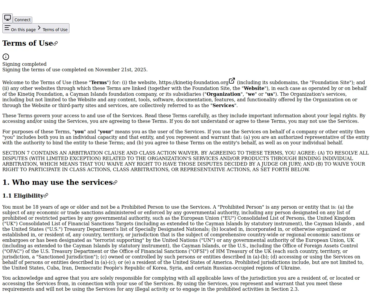 Screenshot of kinetqi-foundation.org
