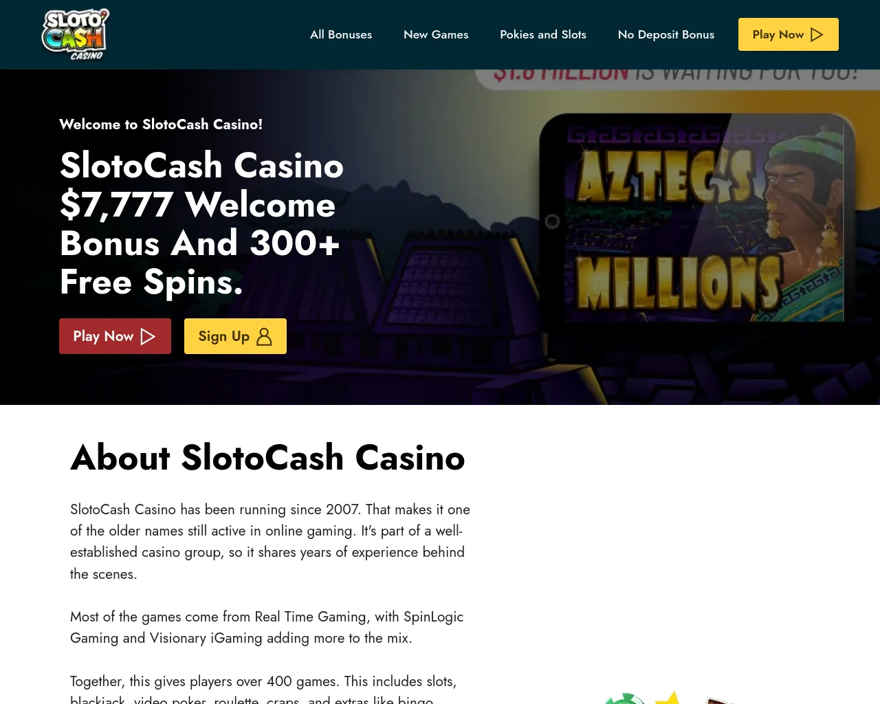 Screenshot of us-slotocash.com
