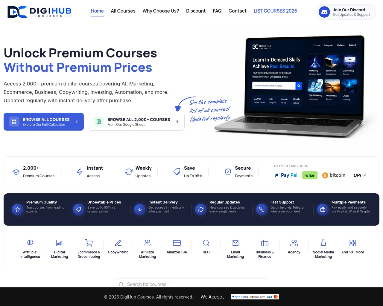 Screenshot of digihubcourses.com