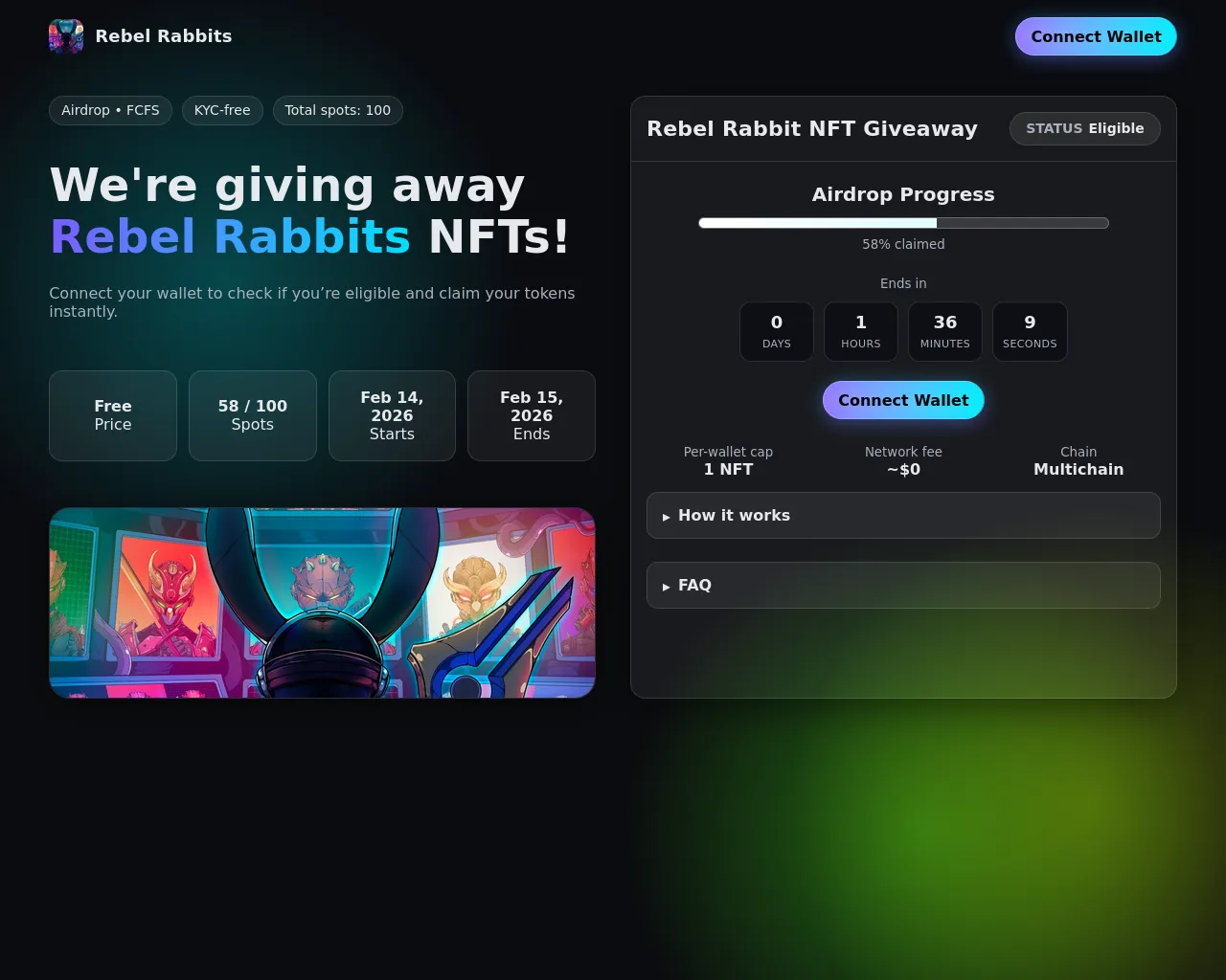 Screenshot of rebelrabbits.app