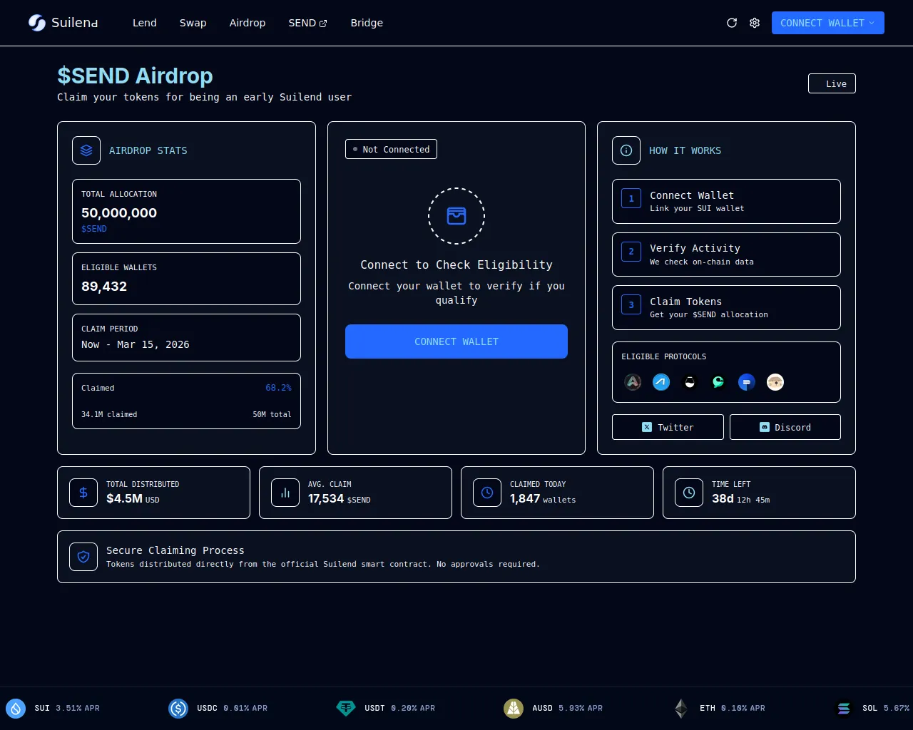 Screenshot of eligible-suilend.ltd