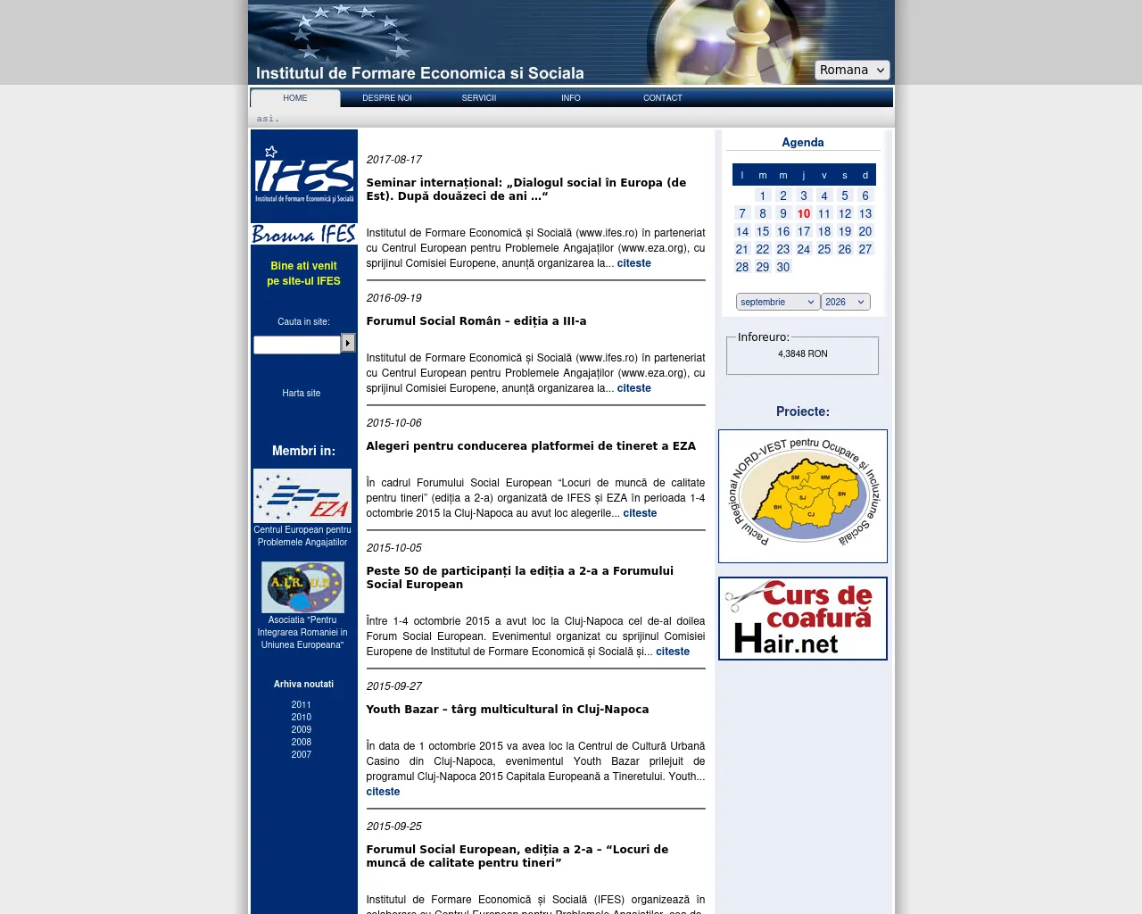 Screenshot of ifes.ro