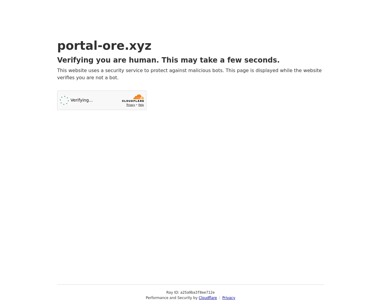 Screenshot of portal-ore.xyz