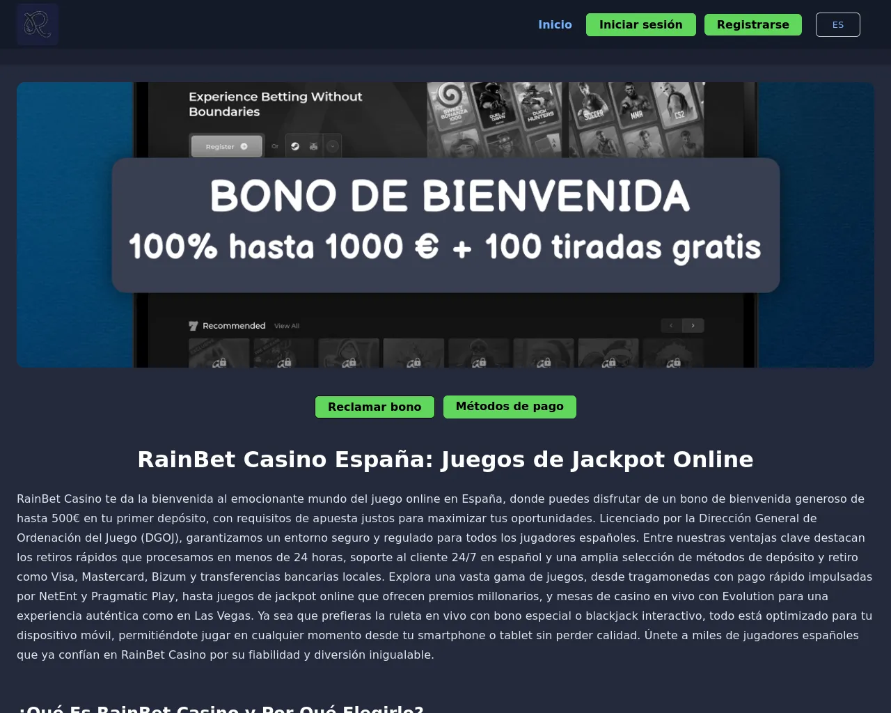 Screenshot of rainbet-es.com