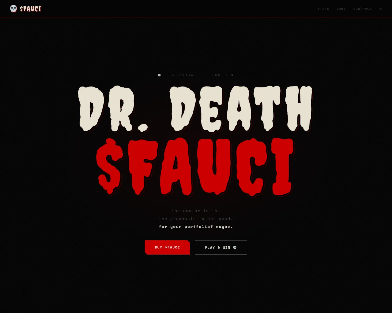 Screenshot of fauci-sol.xyz
