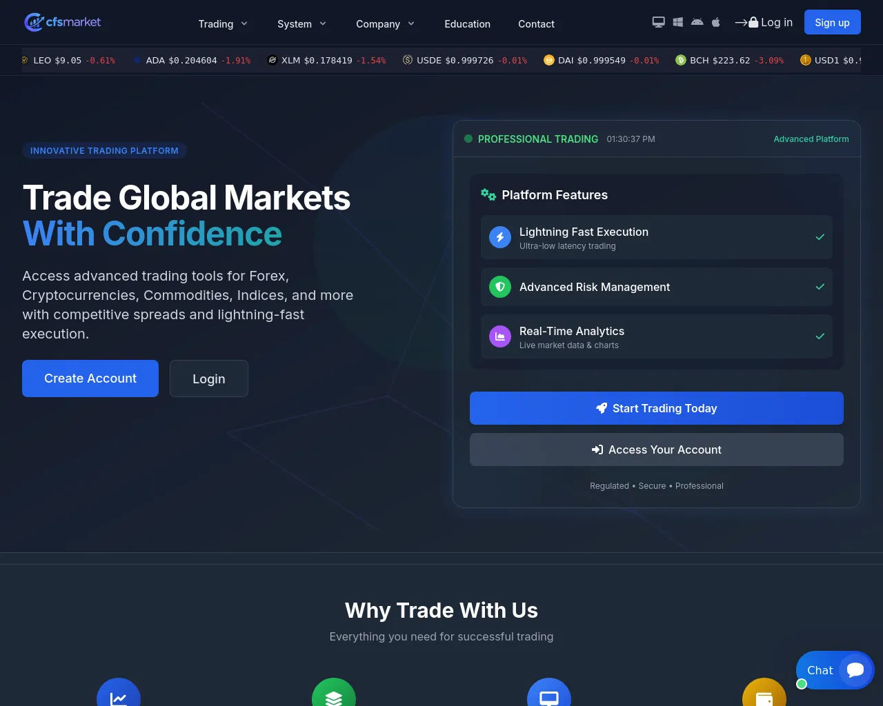 Screenshot of cfsmarket.trade